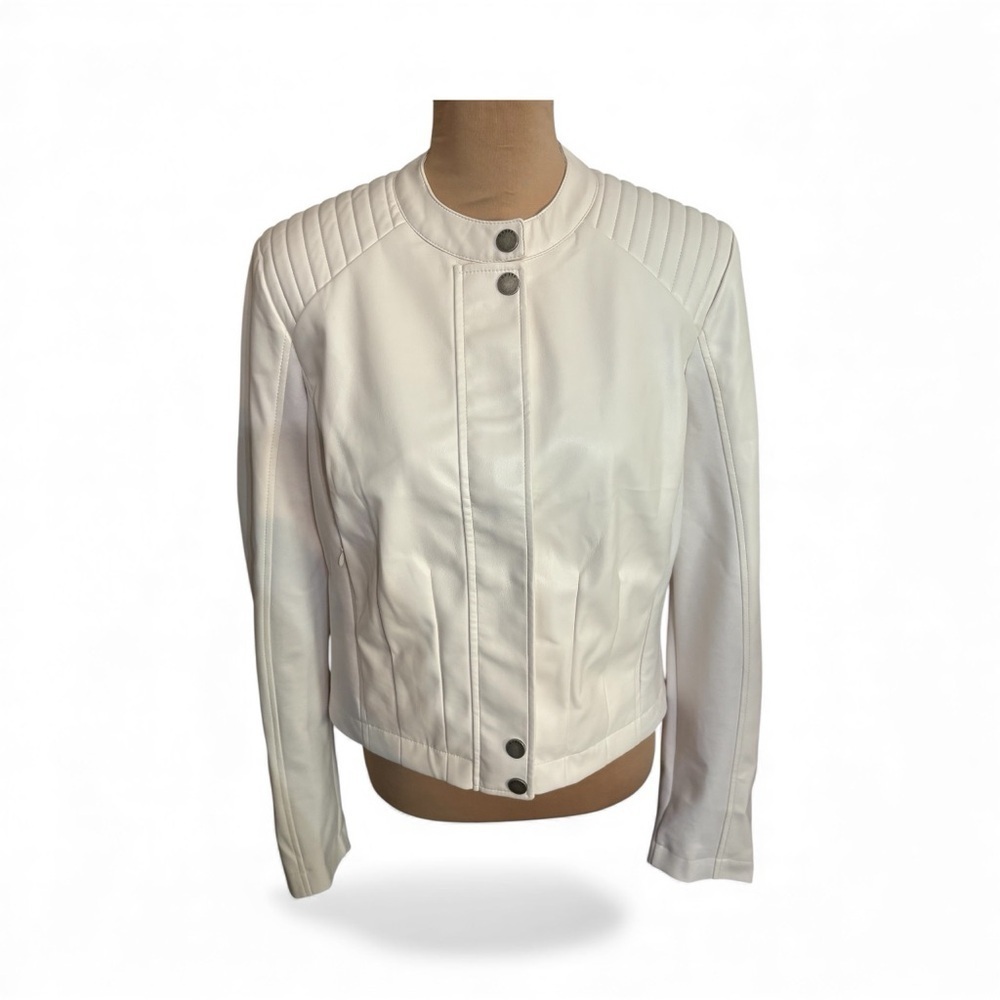 GUESS Women's Fiammetta Faux-Leather Jacket NWT Large - Picture 3 of 13
